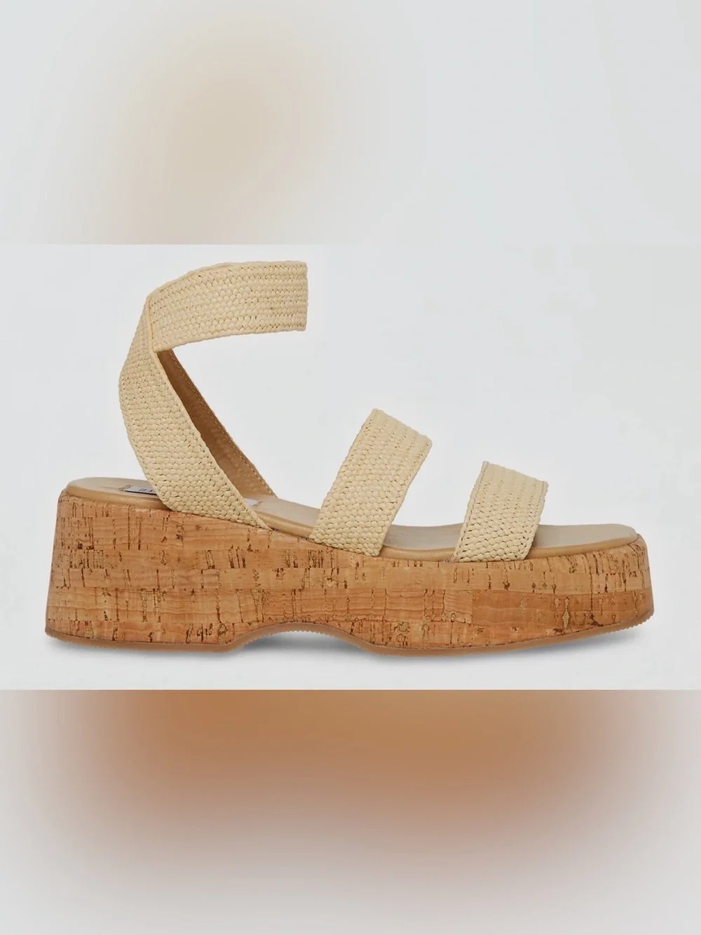 Steve Madden Women's Sashes Platform Sandals, Color: Natural, Size: 9M NWT
